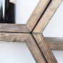 Hanah Home Hex003 Estantería de pared de madera de abeto, Nogal, 5 piezas